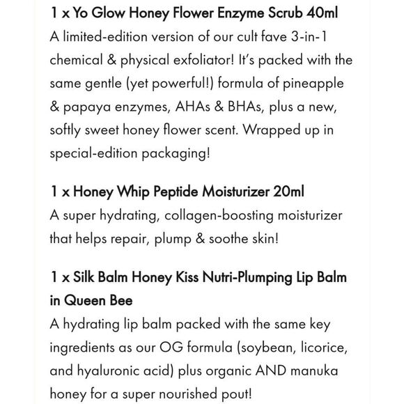 HUDA BEAUTY Wishful Honey whip Moisturizer, Silk Balm And Yo Glow Set - Picture 4 of 15